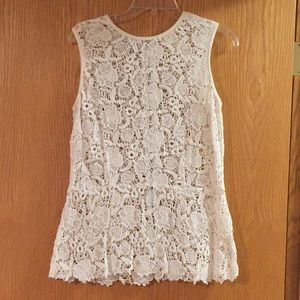 CAbi Needle Lace Shell, never worn, size Large